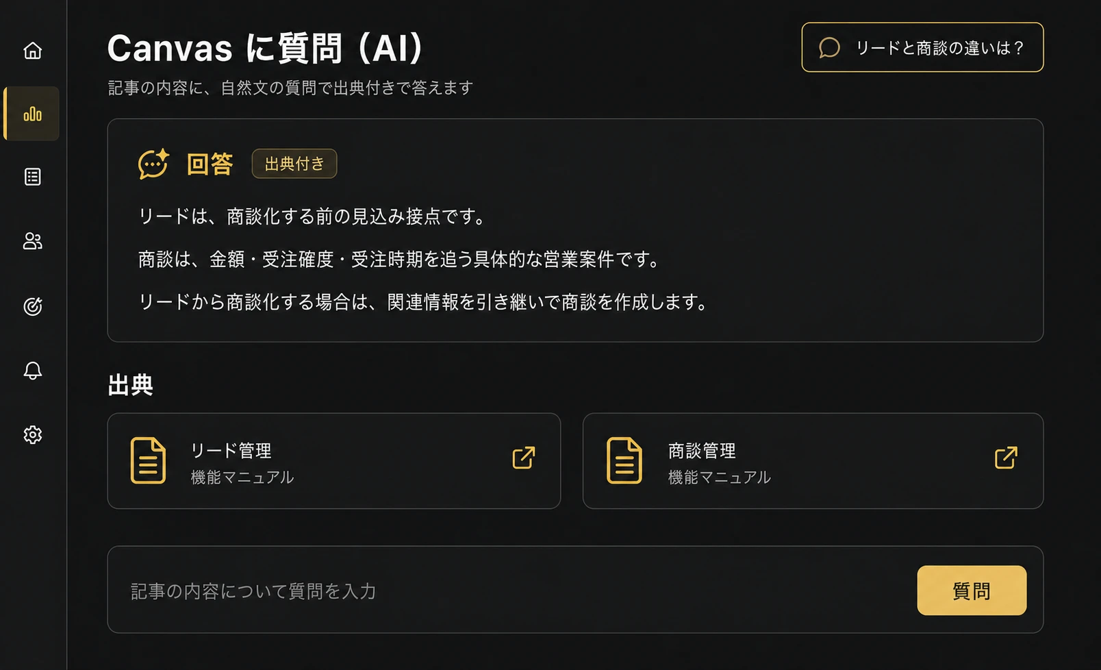 Canvasに質問画面(イメージ)