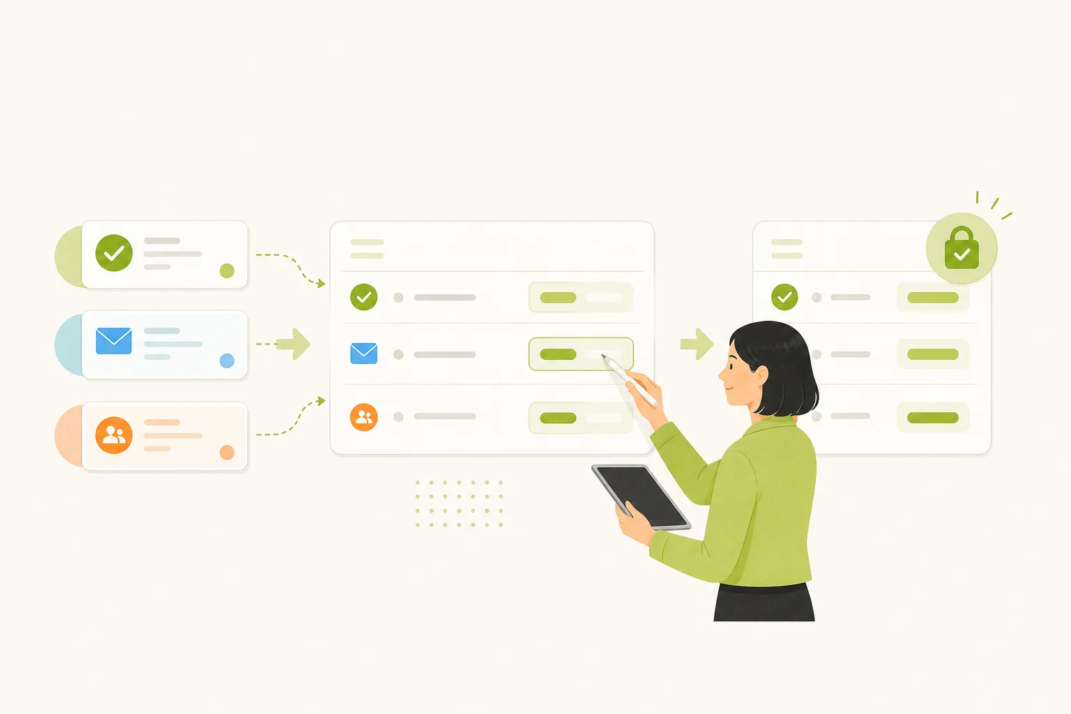 完了タスクの実績が月次工数へ事前入力され保存値が守られるイラスト